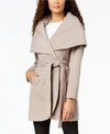 T Tahari Marla Oversized Shawl Collar Coat In Brown