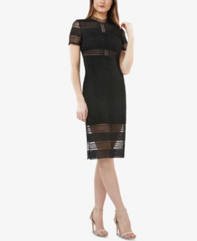Js Collections Graphic Lace Body-con Cocktail Dress In Black