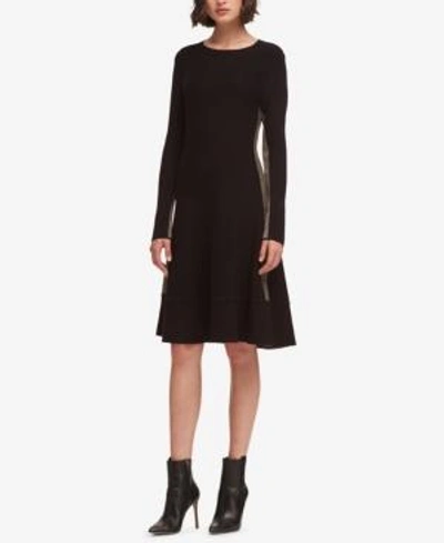Dkny Colorblocked Shift Dress, Created For Macy's In Black Combo