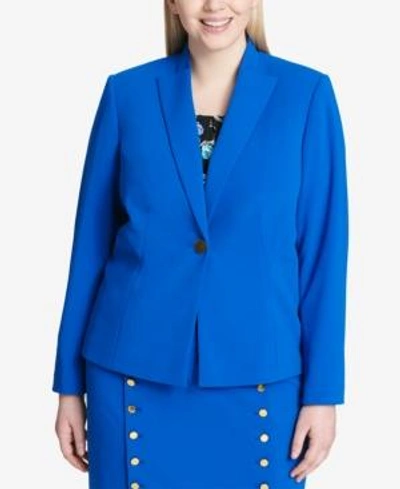 Calvin Klein Plus Size One-button Blazer In Capri