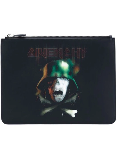 Givenchy Skull And Crossbones Printed Pouch In Multicolor