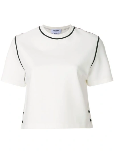 Thom Browne Contrast Stitch Milano Tech Tee - White