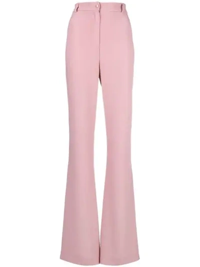 Hebe Studio Flared High-waist Trousers In Pink