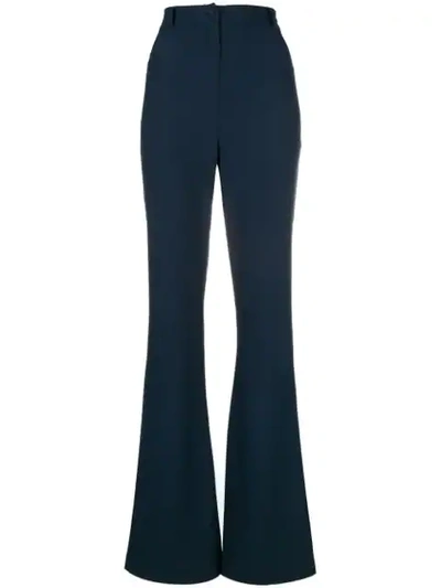Hebe Studio Flared Tailored Trousers In Blue