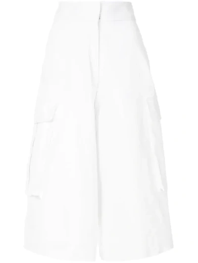 Bambah Denim Cargo Shorts In White