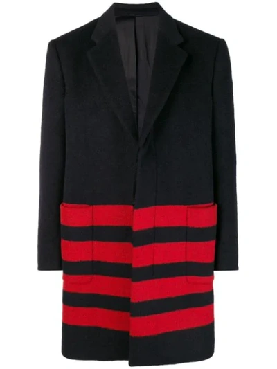 Calvin Klein 205w39nyc Stripe Detail Single-breasted Coat In Black