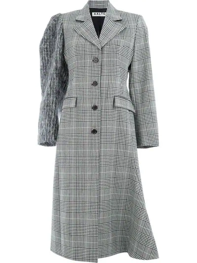 Aalto Checked Single-breasted Coat In Black