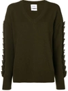 Barrie Troisieme Dimension Cashmere V-neck Pullover In Green
