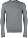 Zanone Round Neck Jumper In Grey