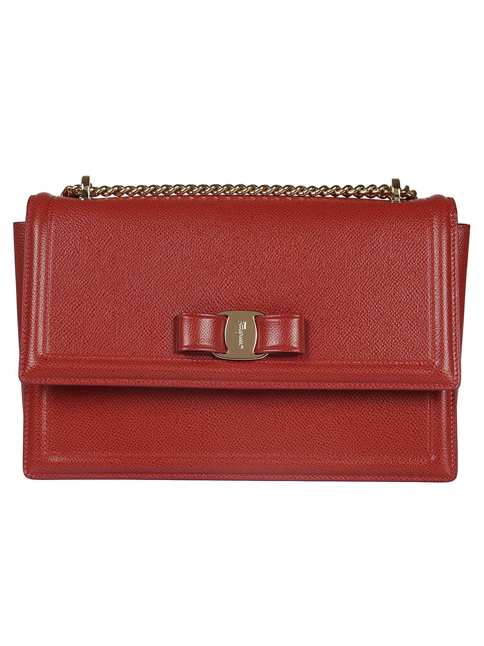 Salvatore Ferragamo Vara Shoulder Bag In Red ModeSens