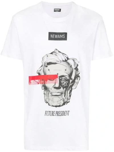 Newams Abraham Lincoln Print T In White