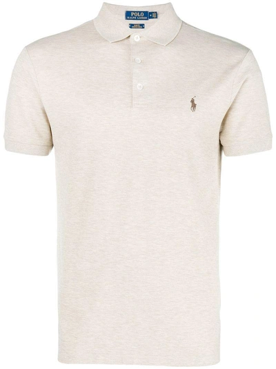 Polo Ralph Lauren Logo Embroidered Polo Shirt - Neutrals