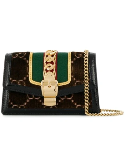 Gucci Sylvie Gg Supreme Shoulder Bag - Brown