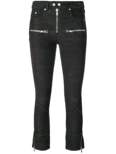 Isabel Marant Étoile Enge Cropped-jeans In Black