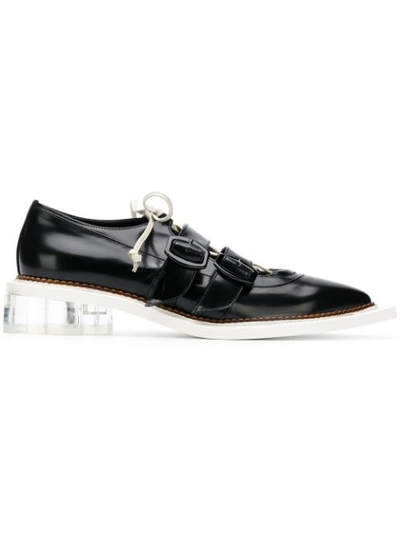 Simone Rocha Scallop Perspex Heel Brogues In Black