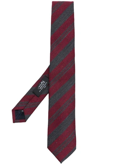 Nicky Diagonal Stripes Tie - Red