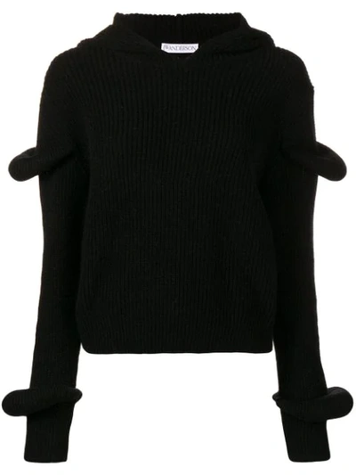 Jw Anderson J.w. Anderson Rib Knit Sweater In Black