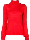 Goat Garbo Roll Neck Sweater - Red