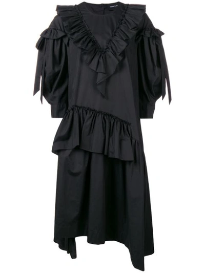 Simone Rocha Ruffle Bow Dress In Black