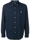 Polo Ralph Lauren Logo Patch Longsleeved Shirt In Blue