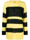 N°21 Striped Longline Sweater In Yellow
