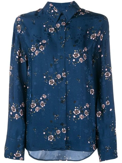 Kenzo Floral Loose Shirt In Blue