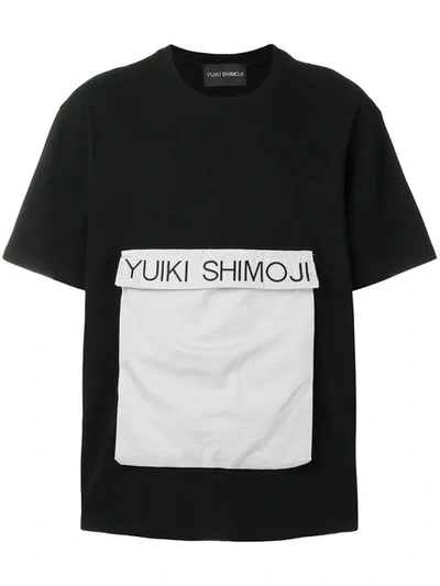 Yuiki Shimoji T-shirt Mit Klapptasche In Black