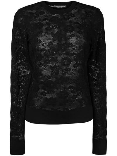 Dolce & Gabbana Lace Jumper - Black