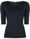 Emporio Armani Scoop Neck Top - Blue In Navy