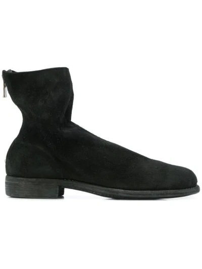 Guidi Reverse Back Zip Boots In Black