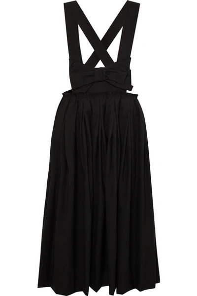 Comme Des Garcons Girl Bow-embellished Wool Midi Skirt In Black