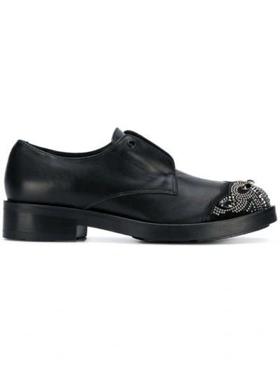 Tosca Blu Embellished Loafers In Black