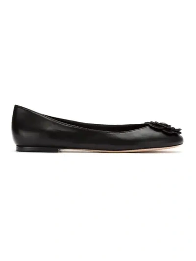 Sarah Chofakian Leather Ballerinas In Black