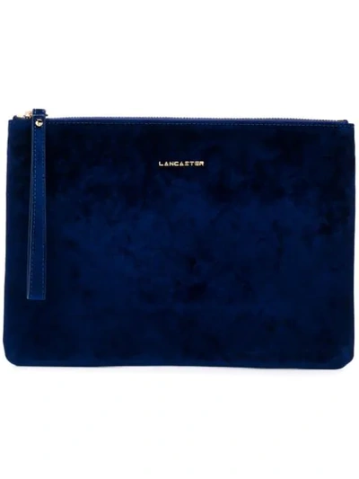 Lancaster Blue Velvet Large Clutch