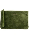 Lancaster Velvet Clutch Bag - Green