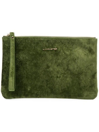 Lancaster Velvet Clutch Bag - Green