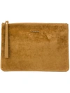 Lancaster Velvet Clutch Bag - Brown