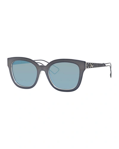 Dior Ama Caged Mirrored Sunglasses In Gray