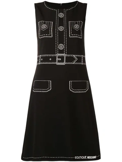 Boutique Moschino Tromp L'oeil Sleeveless Dress - Black