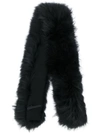 Max & Moi Long Fur Collar - Black