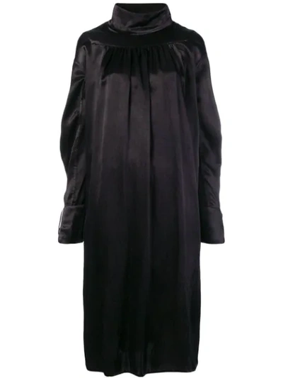 Atelier Bâba Handwoven Overdyed Midi Dress In Black