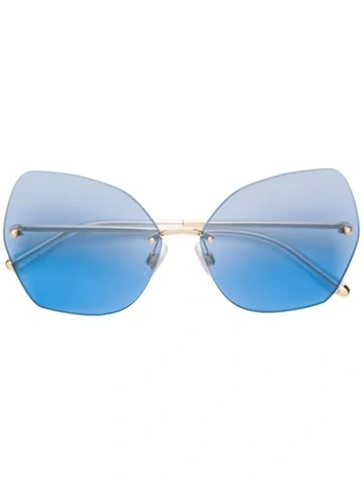 Dolce & Gabbana Oversized Sunglasses In Metallic
