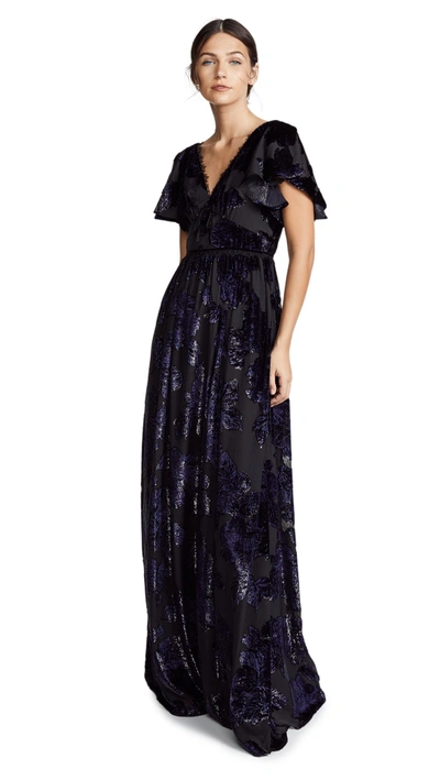 marchesa notte flutter sleeve cocktail dress Marchesa Notte Flutter Slve V Neck Cocktail Dress