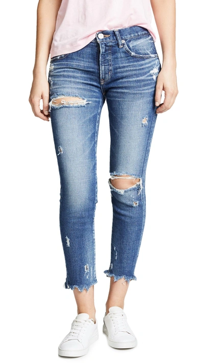 Moussy Vintage Ridgewood Comfort Skinny Jeans In Blue