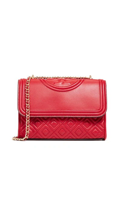 Tory Burch Fleming Small Convertible Shoulder Bag In Brilliant Red