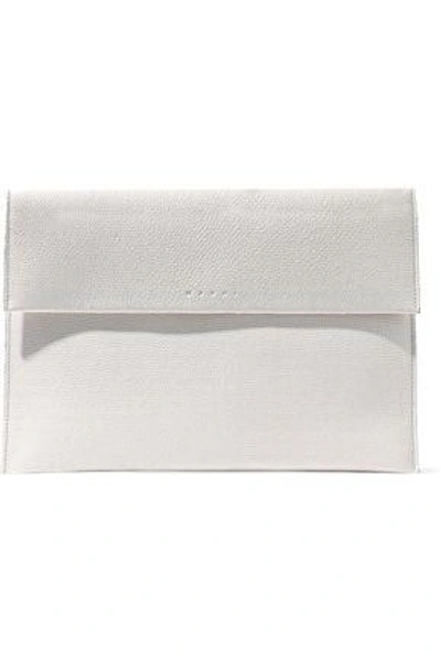 Marni Woman Textured-leather Pouch Off-white