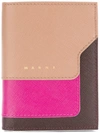 Marni Saffiano Bi-fold Wallet In Neutrals