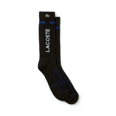 Lacoste Unisex Sport Jersey Compression Tennis Socks In Black / Grey / Navy Blue / Navy Blue / Navy Blue