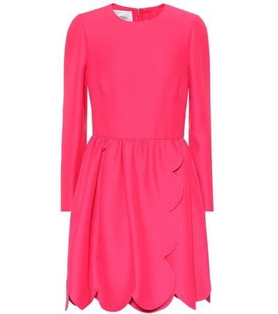Valentino Silk And Wool Cady Minidress In Pink