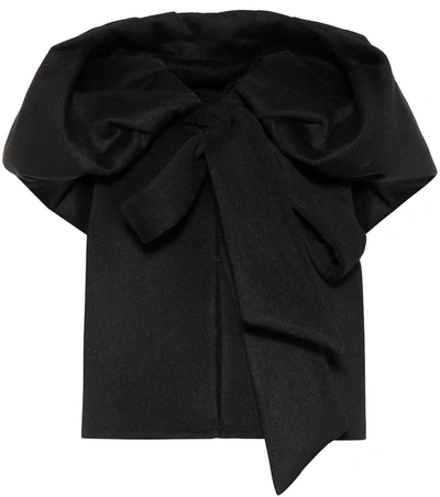 Valentino Hooded Wool-blend Vest In Black